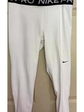 Nike Pro Dri-Fit Training Pants Women's White/Black NWOT Size L